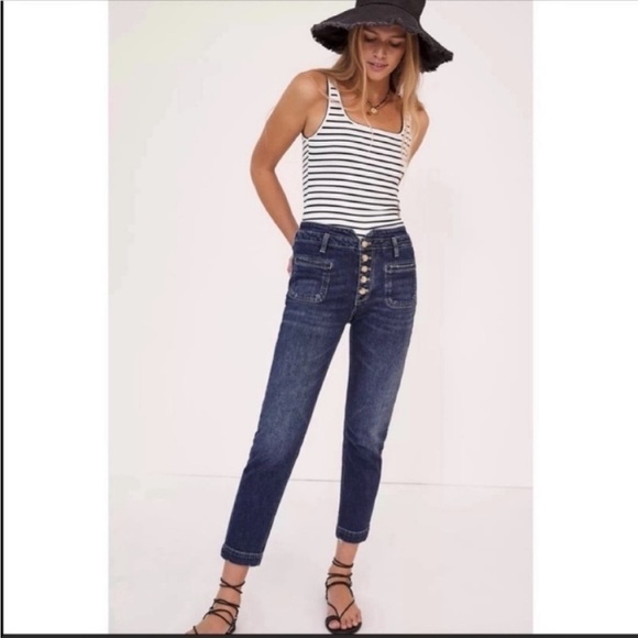 ANTHROPOLOGIE Pilcro Button Fly High Rise Jeans Size 26 Tall NWT - Picture 5 of 6